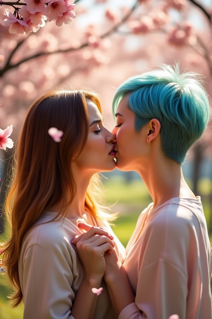 Women kissing