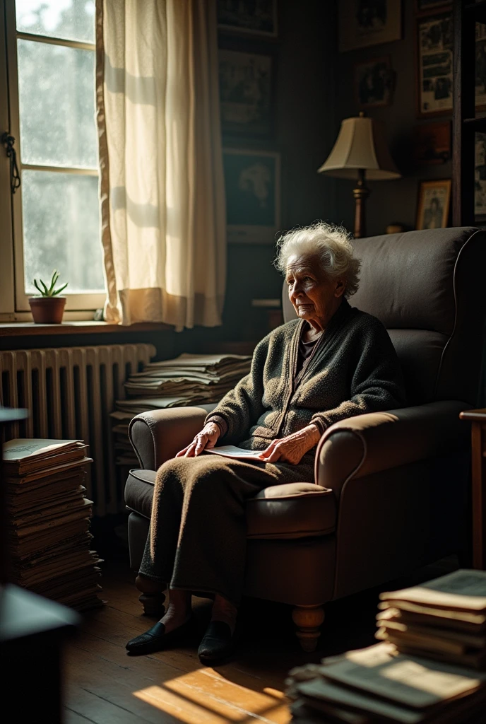 80-year-old woman who is locked in the house because she is senile. Despite his apparent madness, His words often reflect profound truths about repression and freedom..