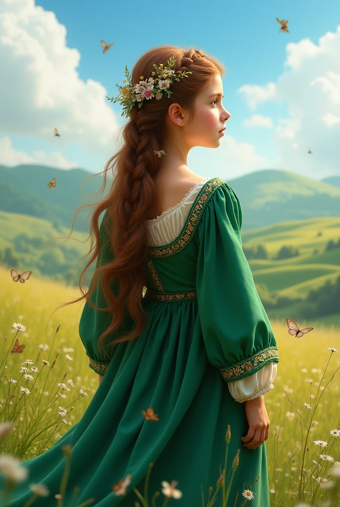 A girl in a medieval dress