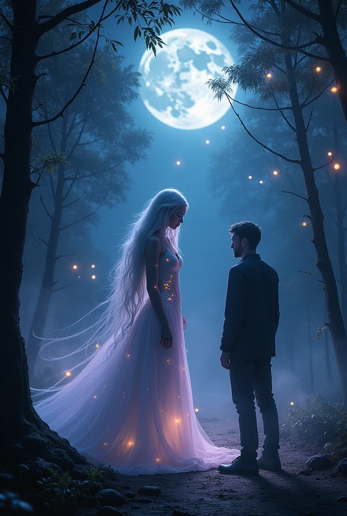 And there a men afyer waking up middle of the night for a nightmare and a bwetifull witch shows up