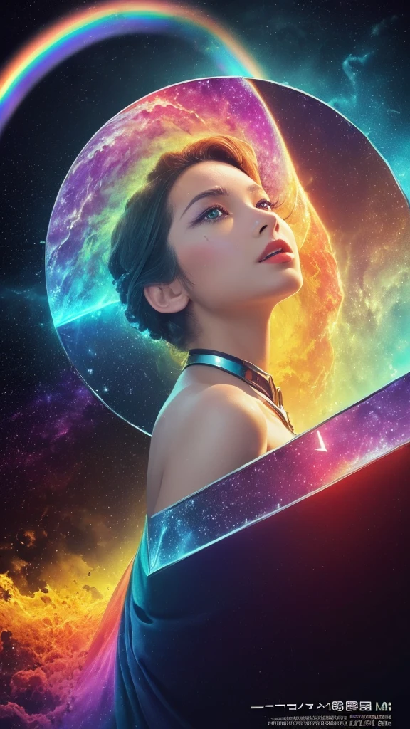 (((masterpiece, highest quality))),(((solo:1.2))),(((1girl:1.2))),32k wallpaper, very detailed, poster, vintage science fiction,(((((geometric cinematic movie poster))))), ((((bauhaus)))),(((abstract))),((((mid century modern)))),(((((portfolio))))),(((((Close-up))))),(((((bust up))))),((((more various angle)))),(((highlight))),((((heterochromia)))),(((complete. detailed face))),(((Extremely talented))),(((most complecated machine))),(((Overall colorfully))),((((((Absolutely Fantastic background)))))),(((amazing huge rainbow))),(((reflection eternal nebula)))
