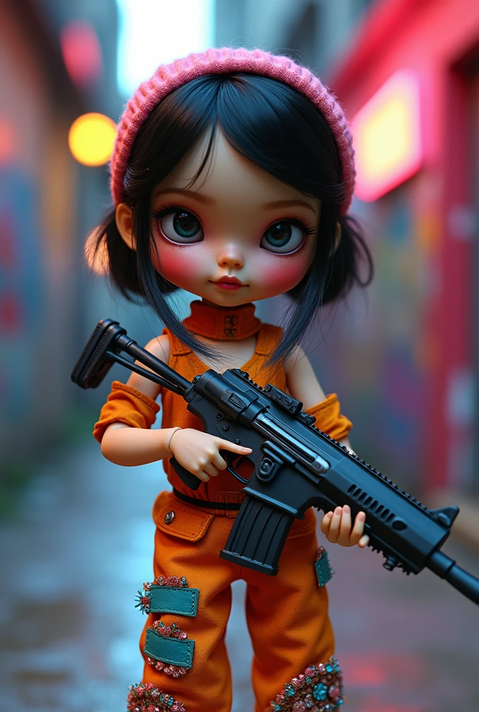 I want a doll holding a Free Fire gun