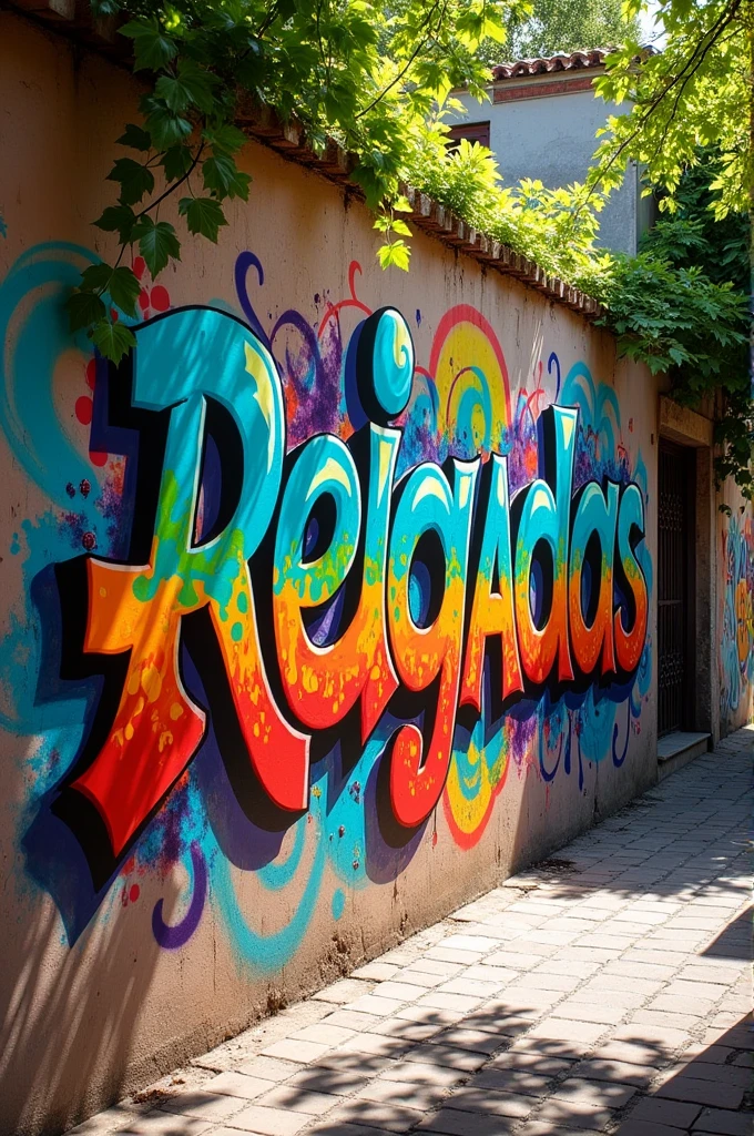 Create a graffiti with the name reigadas and make it very wonderful and colorful