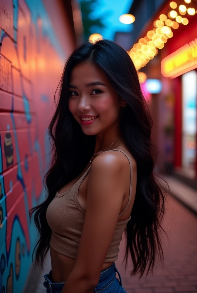 Hot Asian girl big boobs prettier hd gorgeous with cool background