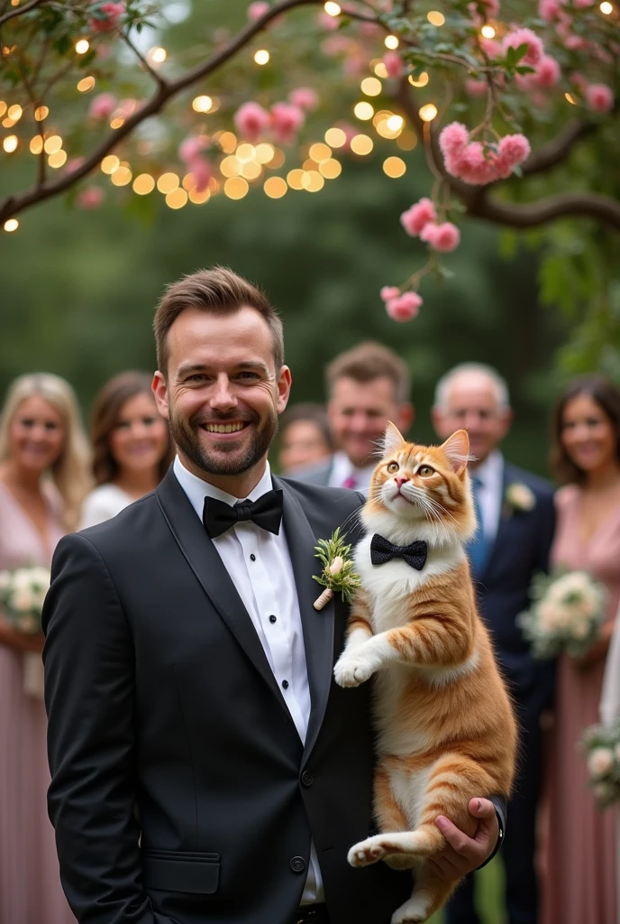A man and a cat get married
