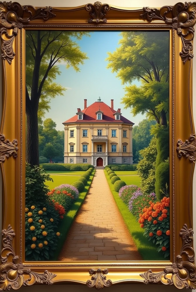 Paintings in golden frames: the manor house in Sorgenlos municipality Peenehagen 