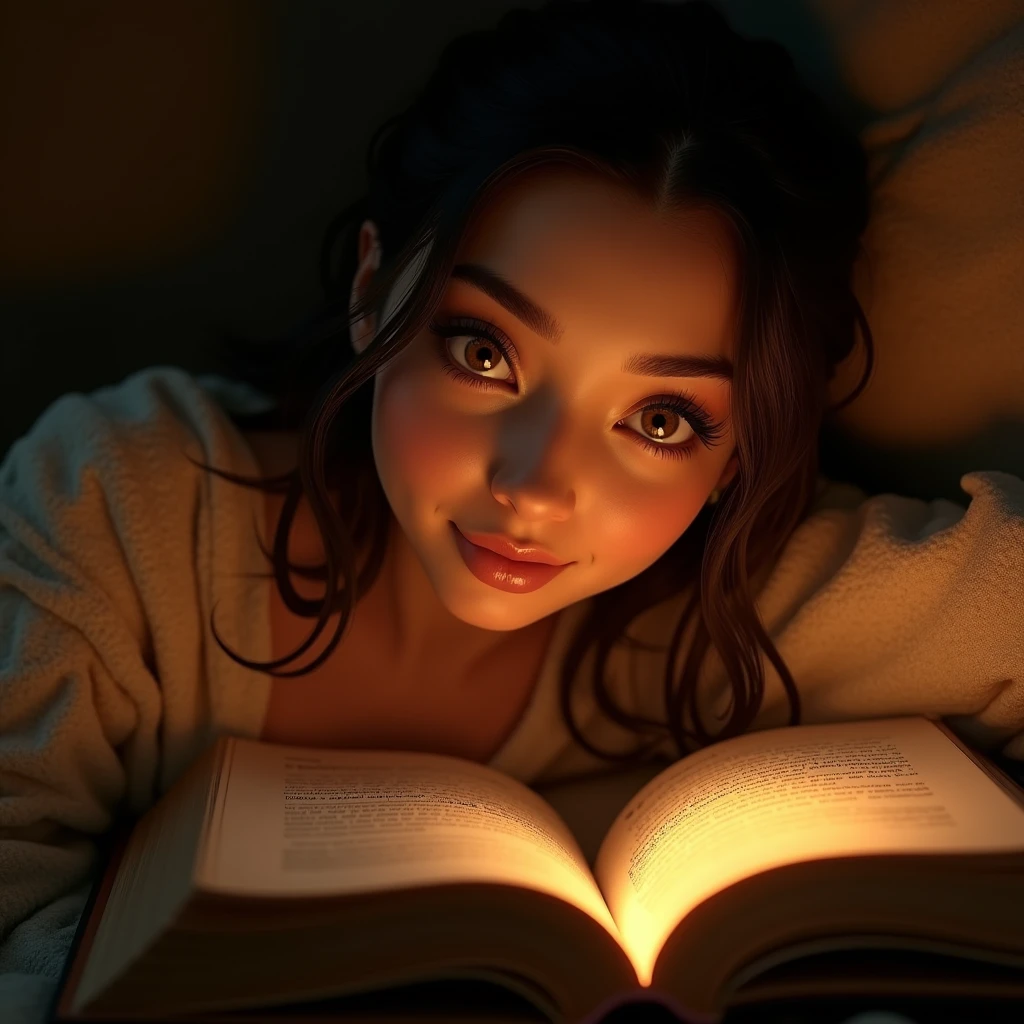 a woman sitting and reading a book next to a fireplace, beautiful detailed eyes, beautiful detailed lips, extremely detailed eyes and face, long eyelashes, cozy fireplace, warm lighting, comfortable interior, realistic, photorealistic, photo-realistic:1.37, best quality, 8k, highres, masterpiece:1.2, ultra-detailed, vivid colors, soft focus, cinematic lighting