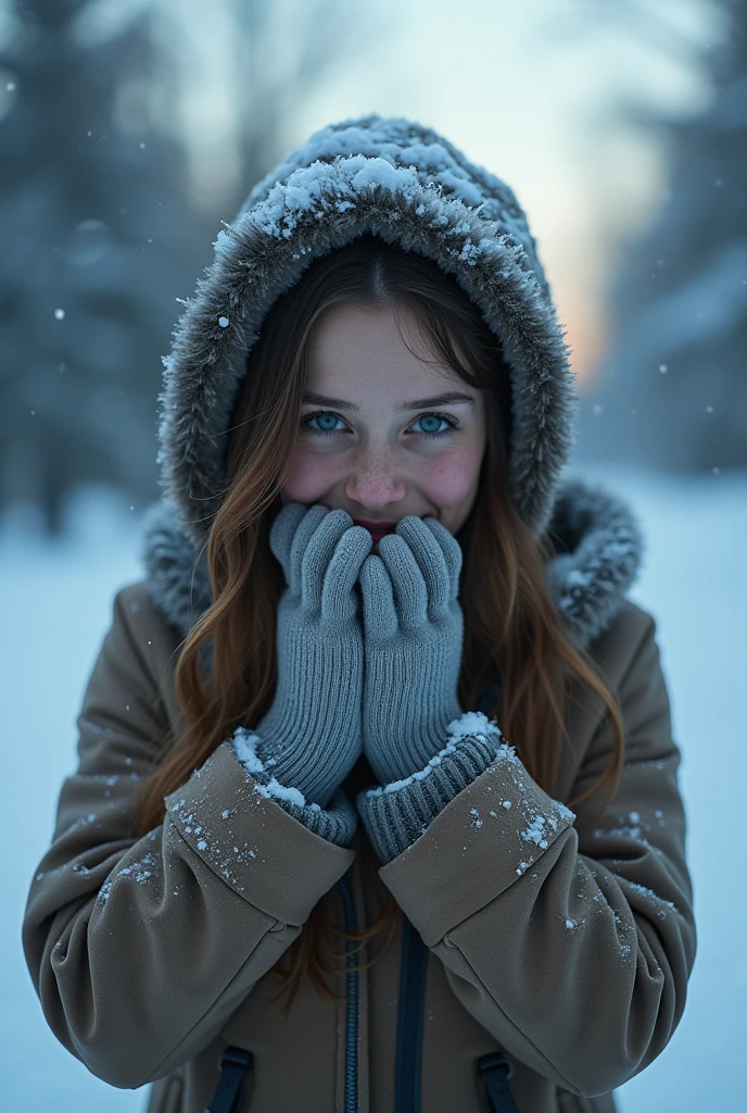 In her winter clothes, her eyes glistening with tears, she gingerly pushes the soft, pleasantly scented sock deeper into her mouth. The sock stretches her mouth to its limit as she forces it further, her throat constricting around it, making her struggle to breathe. Despite the growing peril, a faint, satisfied smile plays on her lips, reflecting her twisted sense of pleasure in the dangerous act.