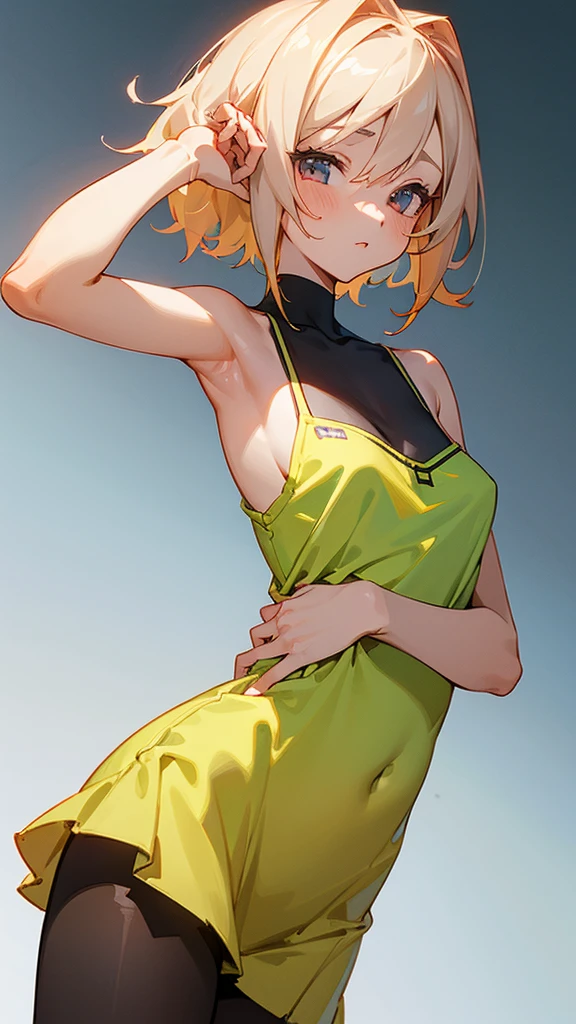 (Wallpaper 8k CG), [Standing picture, upper body, close-up of girl:0.4], Slim body, Camisole dress, Gradient background, Anime character, Character design, Perfect hands, (Cute girl:1.1),
