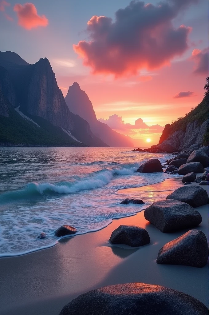 mountain sea