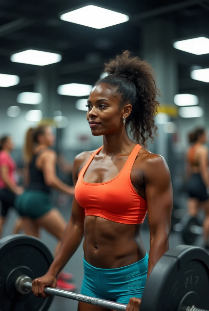 Black woman at the gym