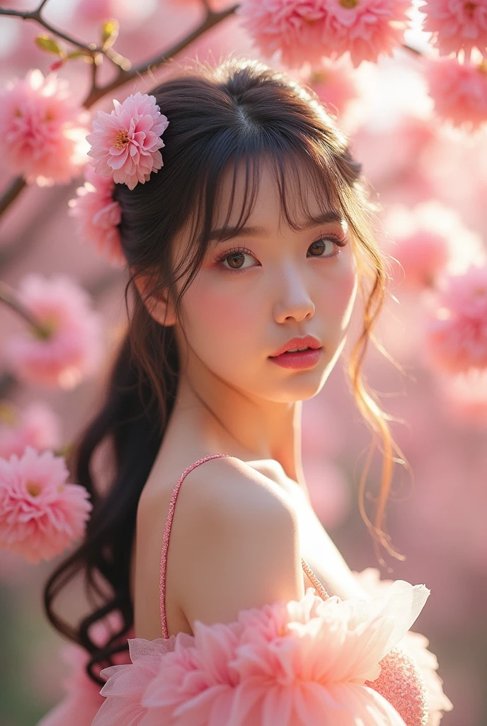 (masterpiece,Highest quality:1.4),(8k,RAW Photos,Photorealistic:1.4),Ultra-high resolution, ,(Glowing Skin:1.4),Detailed肌,Detailed顔,Detailed目,(Beautiful and shining eyes:1.2),Symmetrical eyes,Detailed耳,One person,Natural Makeup,(((Japanese Idols))),(Japanese Face),Detailed背景,Vivid background,、Peach Blossom Garden、Fairy、Beautiful and shiny hair,,((Average teenage breasts)),,(Detailed Female Hermit、Sheer fantasy costume、chinese movie),,((Sharp Face)),Natural light,,(Very detailed ,Trend design for 2024,online shopping,LUMINE® Market,),,Upper Body,,(Detailed,Location was great.),,、、Random Posing