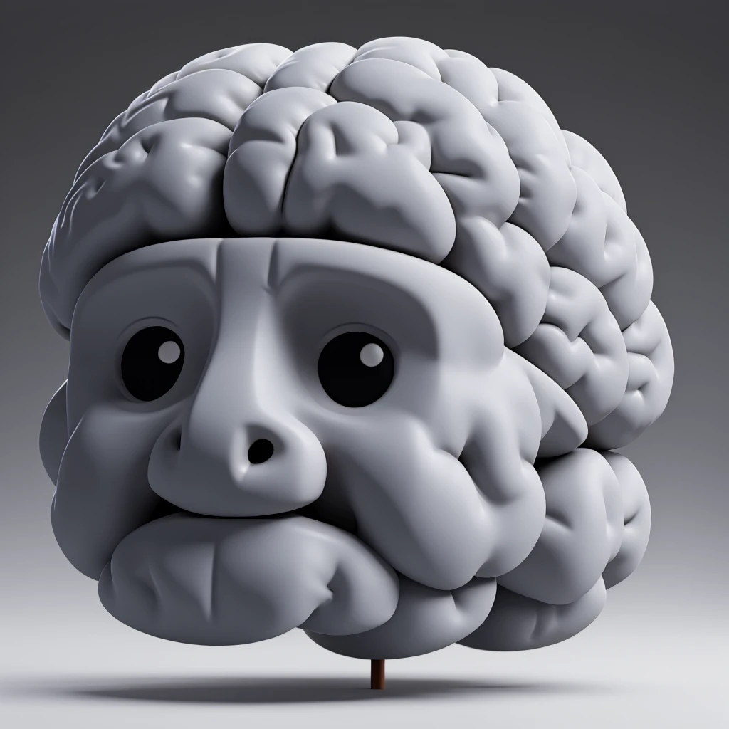 Brain with minimalist black background