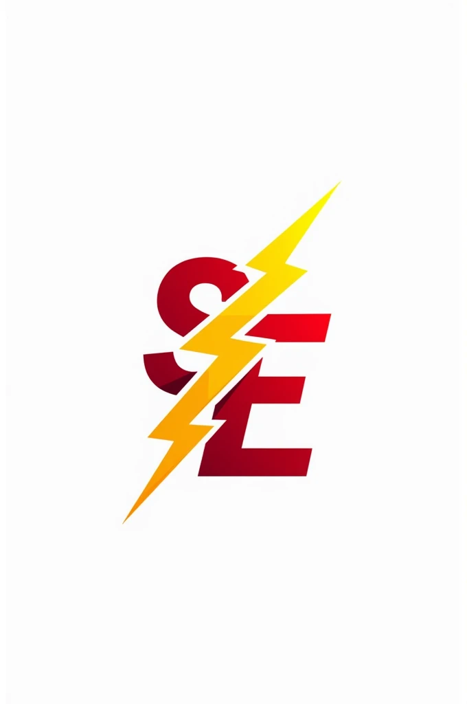 create an image for logo design S and E letters decorated with electricals symbol, this logo foe electrical contractor, letters in Red collours, symbol in yellow colour