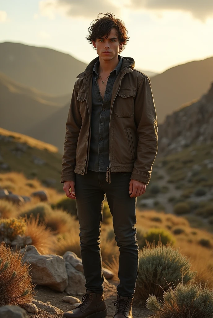SERIOUS-LOOKING YOUNG MAN IN THE BACKLANDS