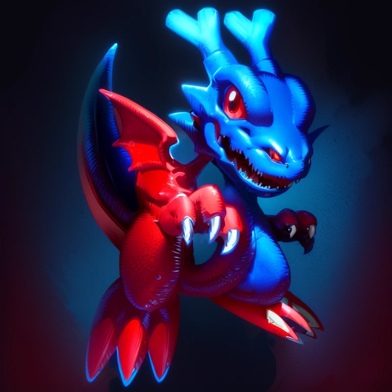 cartoon dragon with red wings flying in the air, a cute little blue dragon, dra the dragon, guggimon, blue dragon, a baddass dragon, digimon key art, but as an anthropomorphic dragon, anthropomorphic dragon, blue scaled dragon, as an anthropomorphic dragon, digesting a small dragon, similar to pokemon