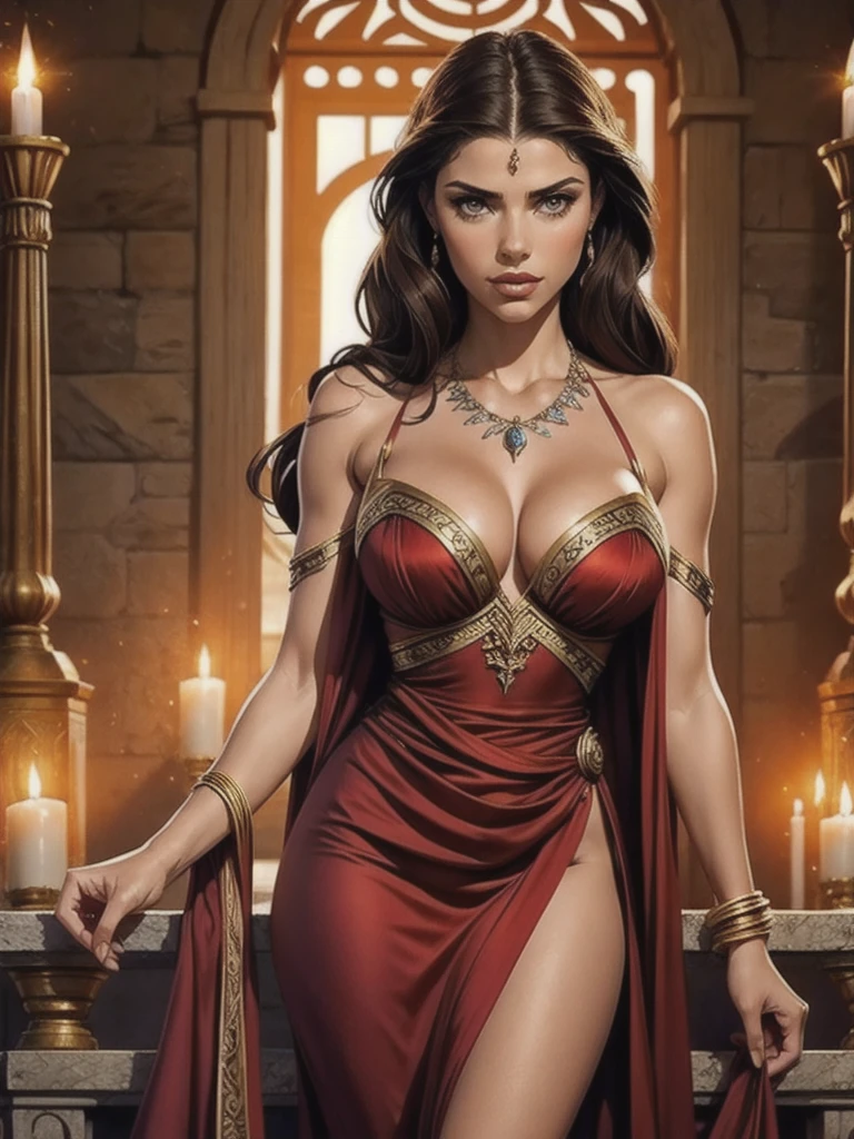 beautiful woman, Arianne Martell, game of thrones dress , , slender, silky, necklace, bangle, dornish dress, Spanish, game of thrones outfit, dornish, [[Adriana Lima]], [Sara Sampaio]

