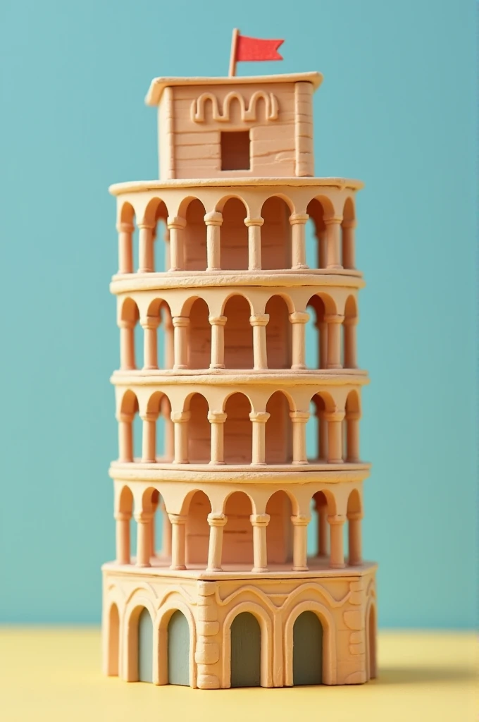 Games for children with cubes shaped like the Leaning Tower of Pisa 