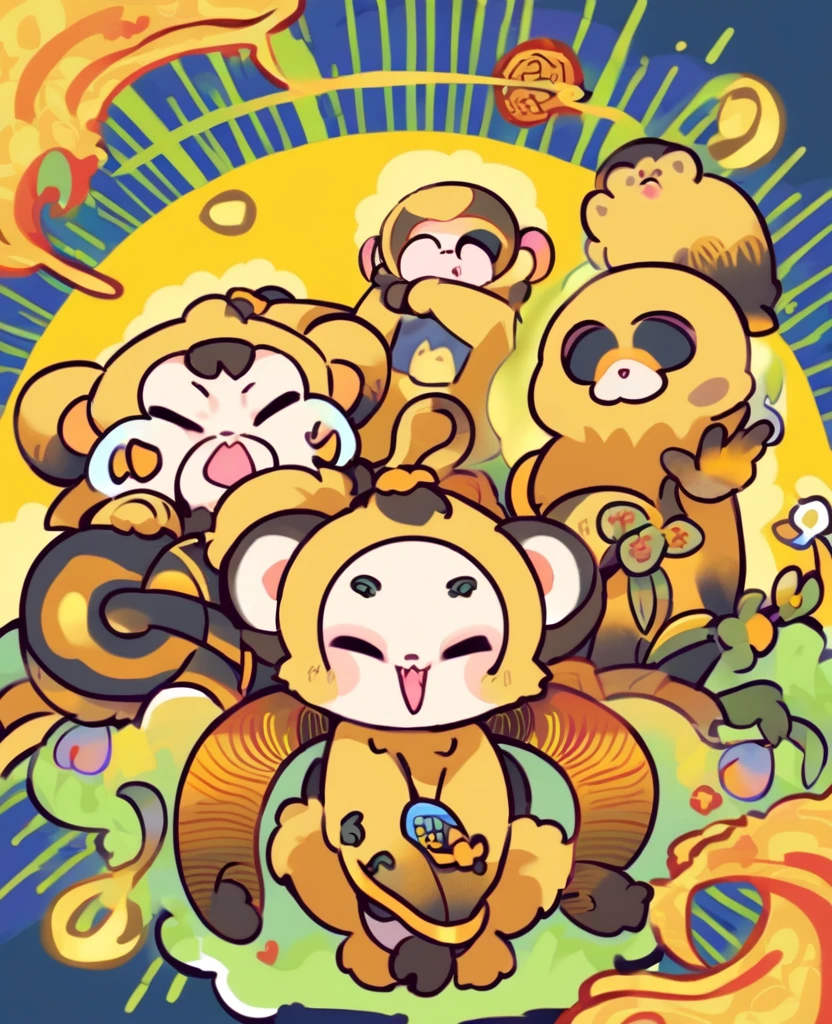 Animal monkey, golden monkey, golden fur monkey, golden skin monkey