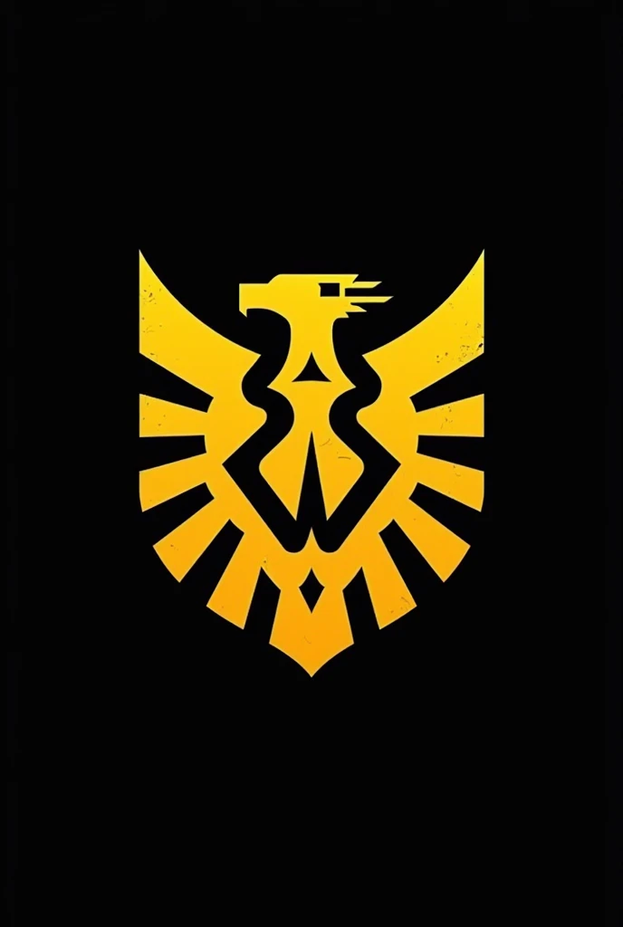 Army logo based on pre-Incan cultures, yellow, without background, depthless photorealistic black