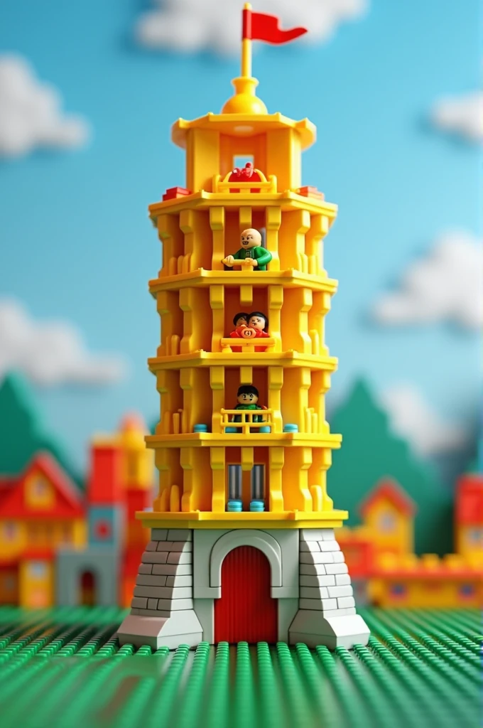 Games for children with legos in the shape of the tower of pisa