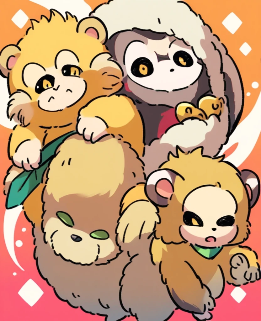 Animal monkey, golden monkey, golden fur monkey, golden skin monkey