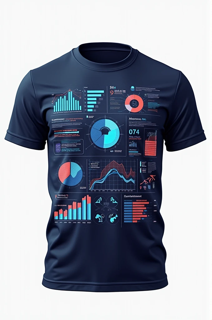 Tshirt design with data charts pictograph elements