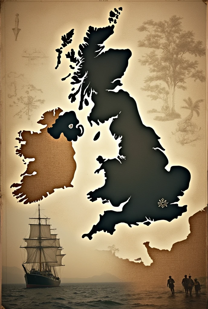  A montage of historical footage and images of British colonial expansion—ships, maps, and scenes from various colonies.]
