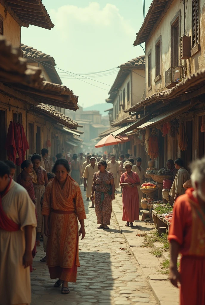 Archival footage of colonial-era scenes—markets, buildings, and local people in colonies.]