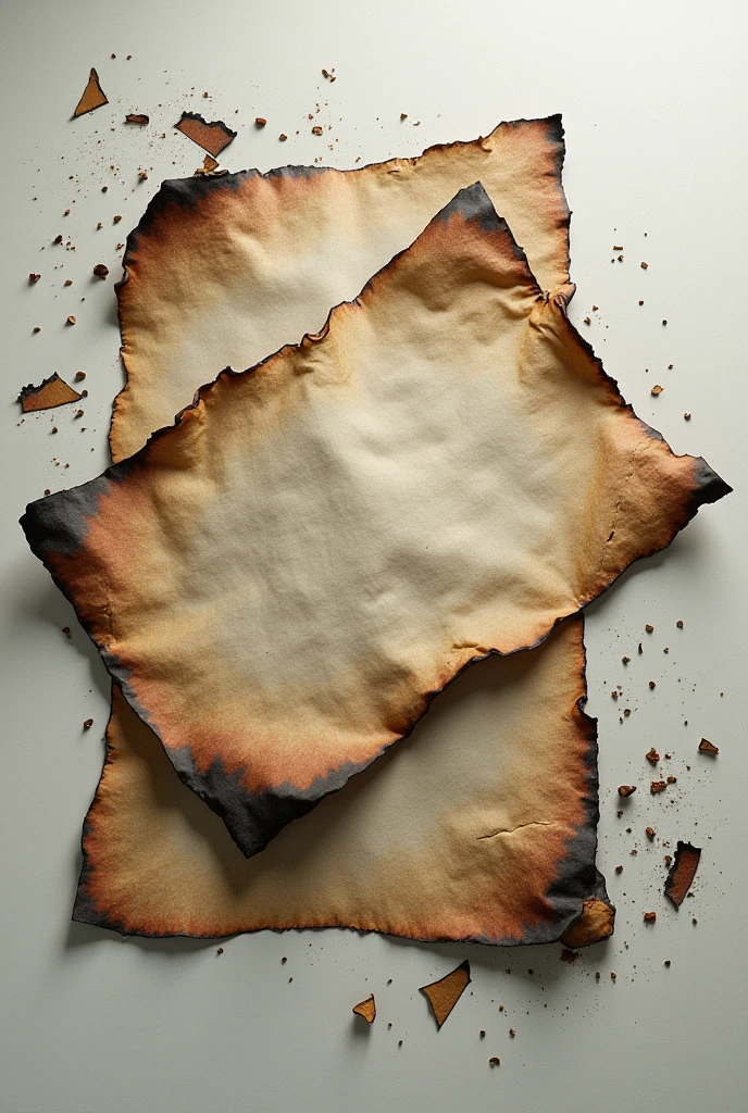 ripped and burnt papers