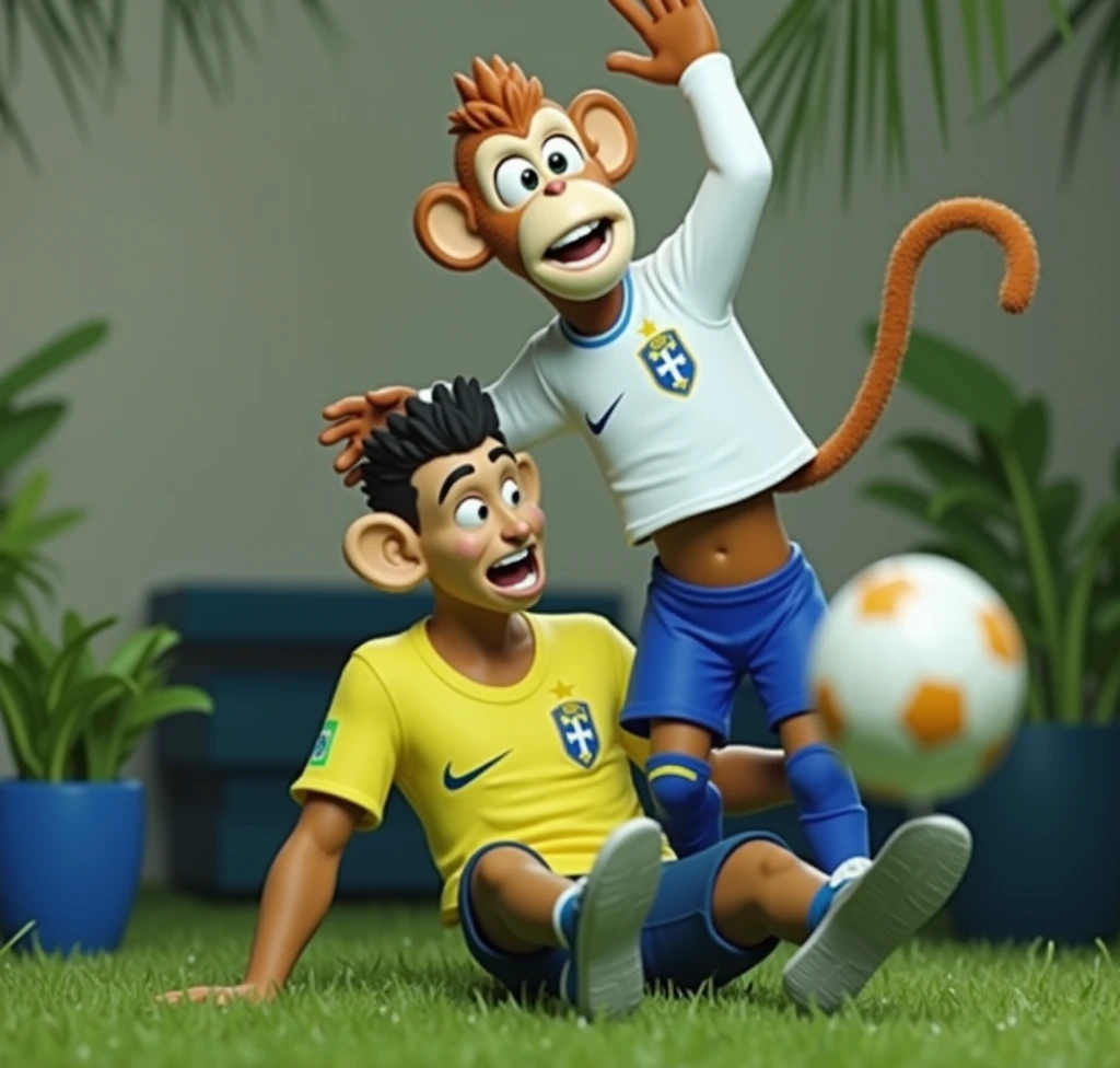 Monkey getting into Neymar