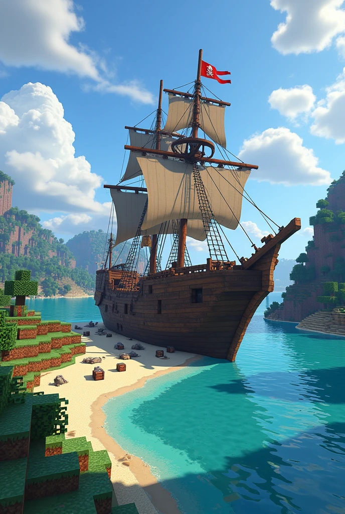 stranded Pirate Ship in Minecraft