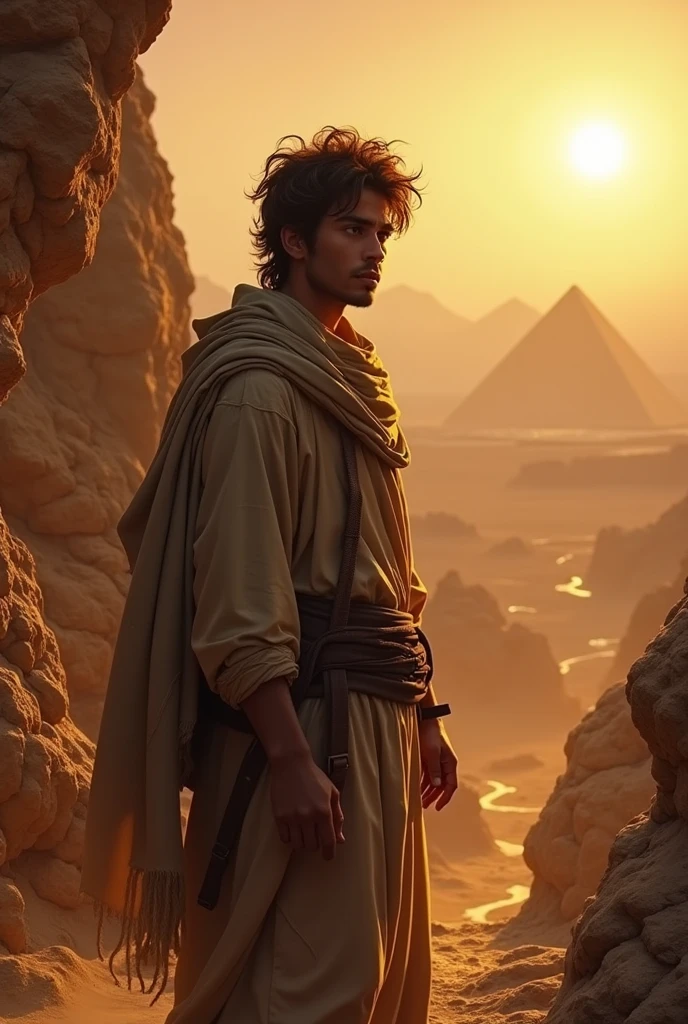 An image of Joseph with him leaving the pit without hope towards Egypt where there are riches
