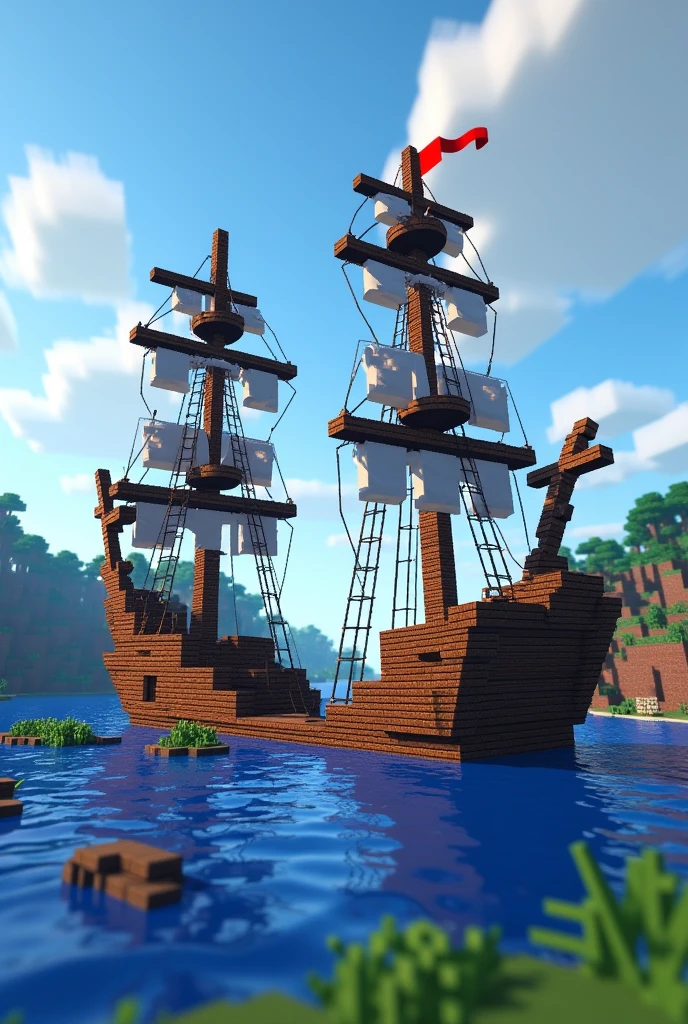  Pirate Ship broke in 2 pieces in Minecraft