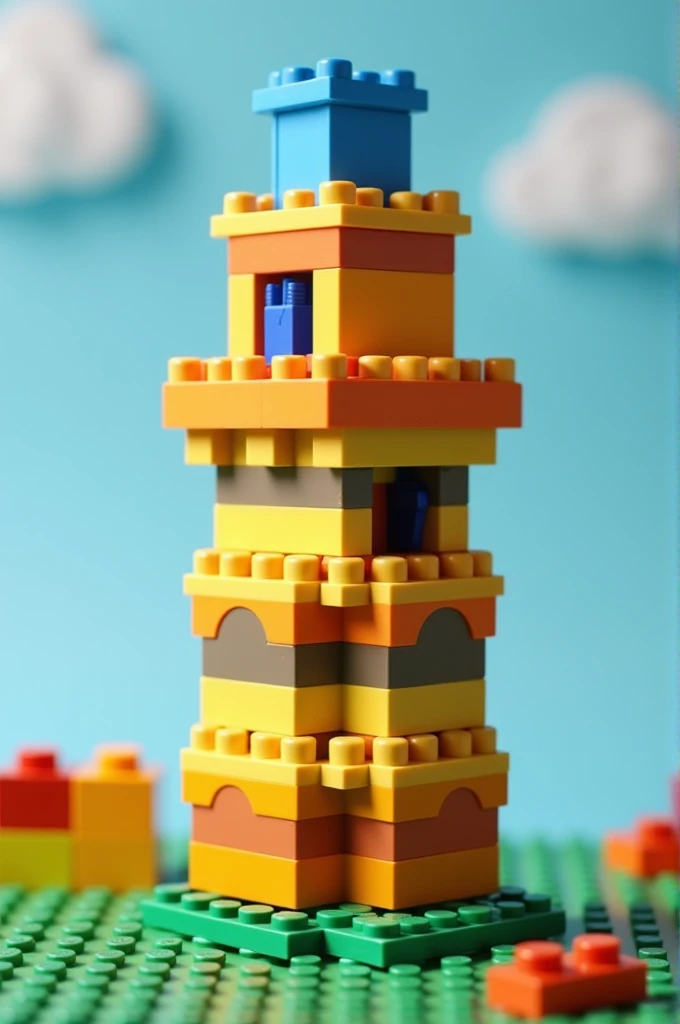 Games for  with legos in the shape of the tower of pisa 