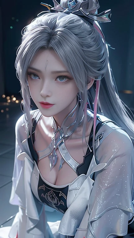 a white hair、Close-up of Miss wearing white mask, Beautiful character painting, Guweiz, Gurwitz-style artwork, White-haired god, author：Yang Jie, Epic and beautiful character art, Stunning character art, author：Fan Qi, by Wuzhun Shifan, pixiv Art Street Guviz, Single ponytail, insult, High Ponytail, Tall and big, Long legs, (Striped )), ((Striped )), Walk, elegant, dignified, Miss, Beautiful curves, sweet smile, Strong sense of detail and layering, colour丰富绚丽, Has a unique texture, rich and colourful, colour, vivid, Design Art, 16K, Super detailed, {{illustration}}, {Extremely refined}, {Exquisite surface treatment}, Super detailed, Delicate and shining eyes, {{Light}}, Ultimate light effect, model: Realism, CFG size: 12, Laura: Bright texture (1.35), high quality, masterpiece, Exquisite facial features, Delicate hair depiction, Detailed depiction of the eyes, masterpiece, best quality, Light line tracing, Extremely detailed CG unified 8k wallpaper, masterpiece, best quality, (1 girl), Perfect Miss Body, (((Naked))), beautiful eyes, (Delicate face), short black hair, Tie your hair up, Light blue hairpin, Black silk frame glasses, in class, (White skin), (Optimal Lighting), (Super intricate details), 4k unity, (Super detailed CG), Showing off her white legs,Sexy Long Legs, Thin waist, Extremely detailed depiction, Pink Hair, Asymmetrical bangs, see through, Transparent clothes, Hands on thighs, Move your eyes away, 8k resolution, Raise an eyebrow, shiny hair, Flower head, Wristbands, bandage，Leather sexy pose, simple grey background, Climbing towards the viewer, Kitten pose, On all fours,