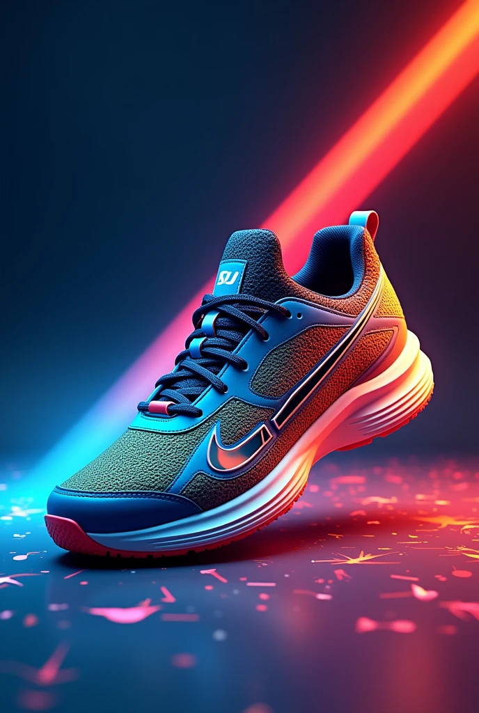 Cricket shoes model design blue red yellow