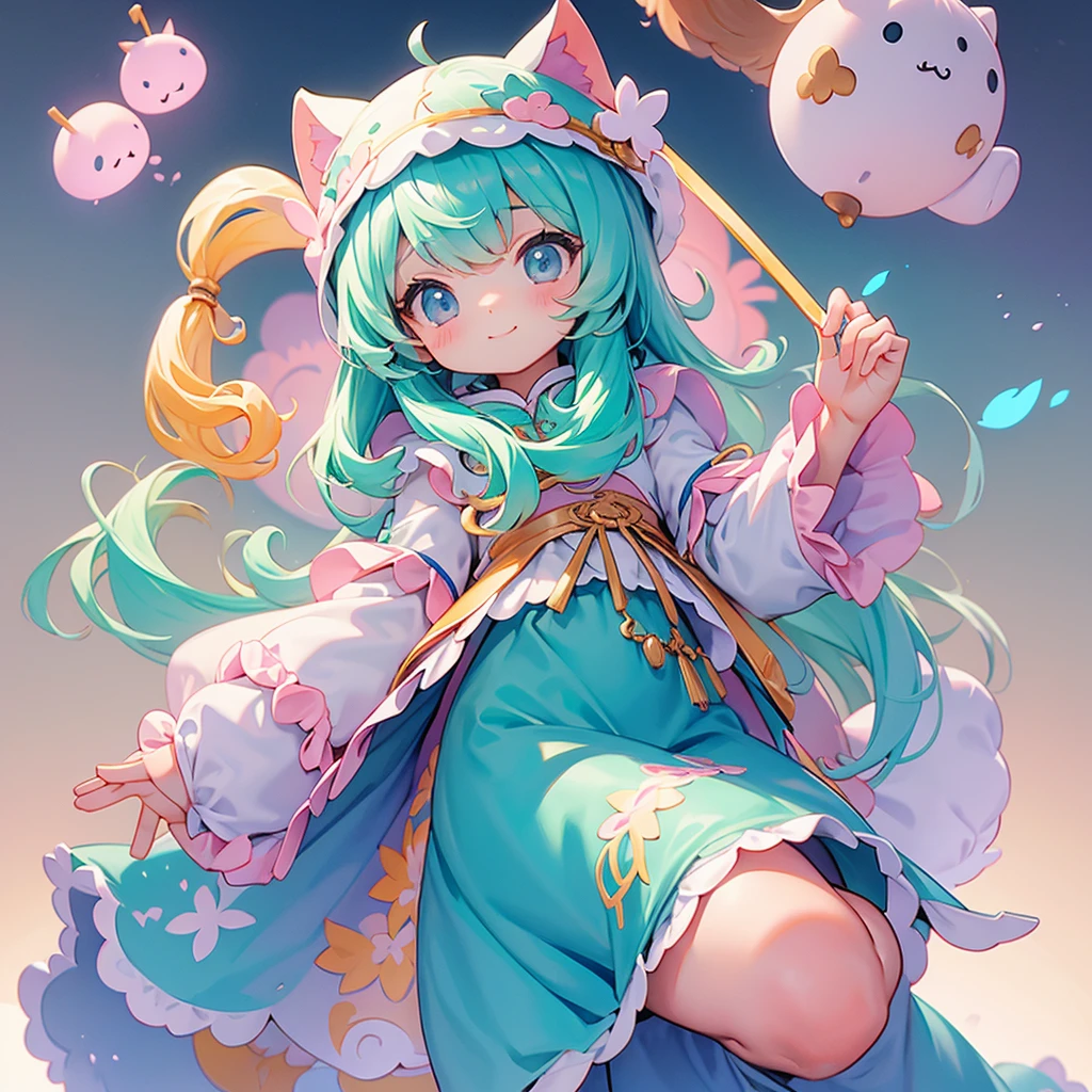 The costume is cute and cute、Fluffy、Loose、pastel colour、Highest quality、Masterpiece、