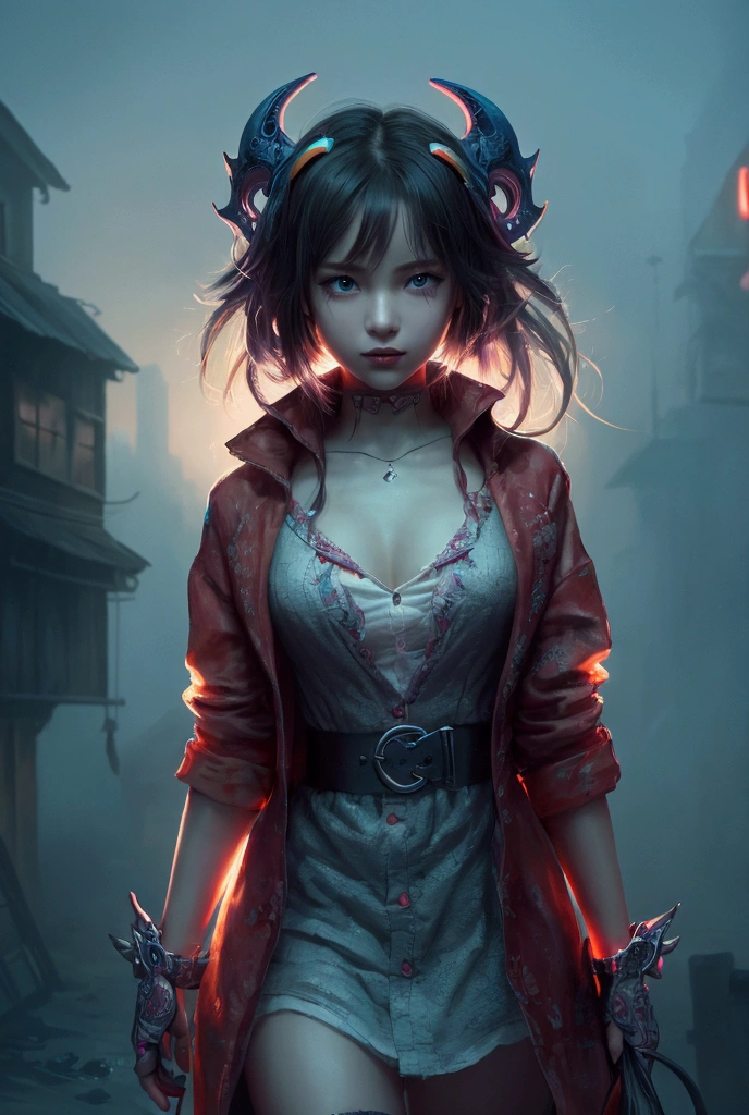 fog, colorful, cinematic lighting, (masterpiece:1.2), best quality, high quality, Highres, (hyper detailed), detailed background, 1girl,