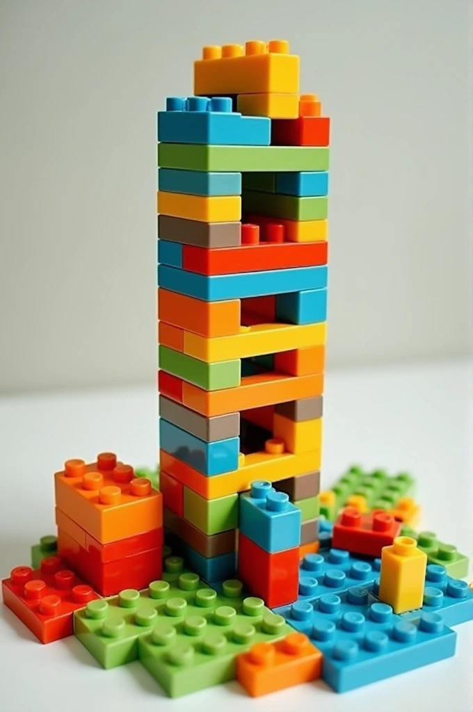 Games for children with legos in the shape of the tower of pisa