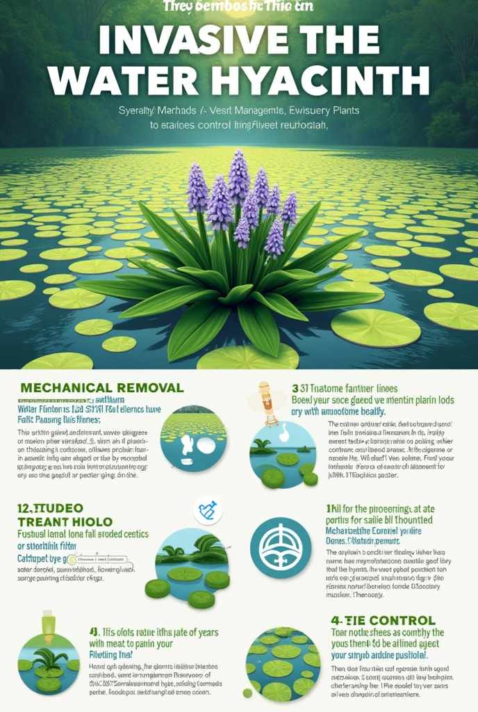 A poster with information on how to control the water hyacinth