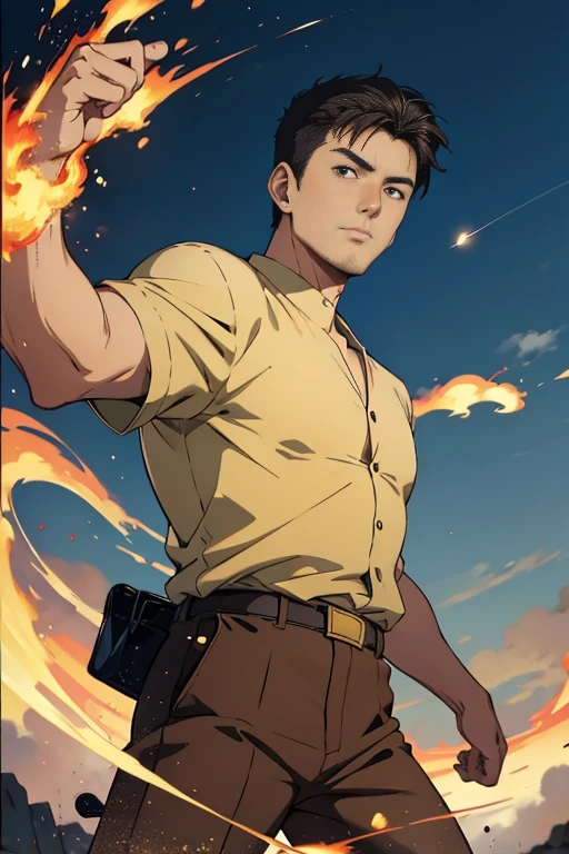 Chow Yun-Fat in his 30s,Anime Style