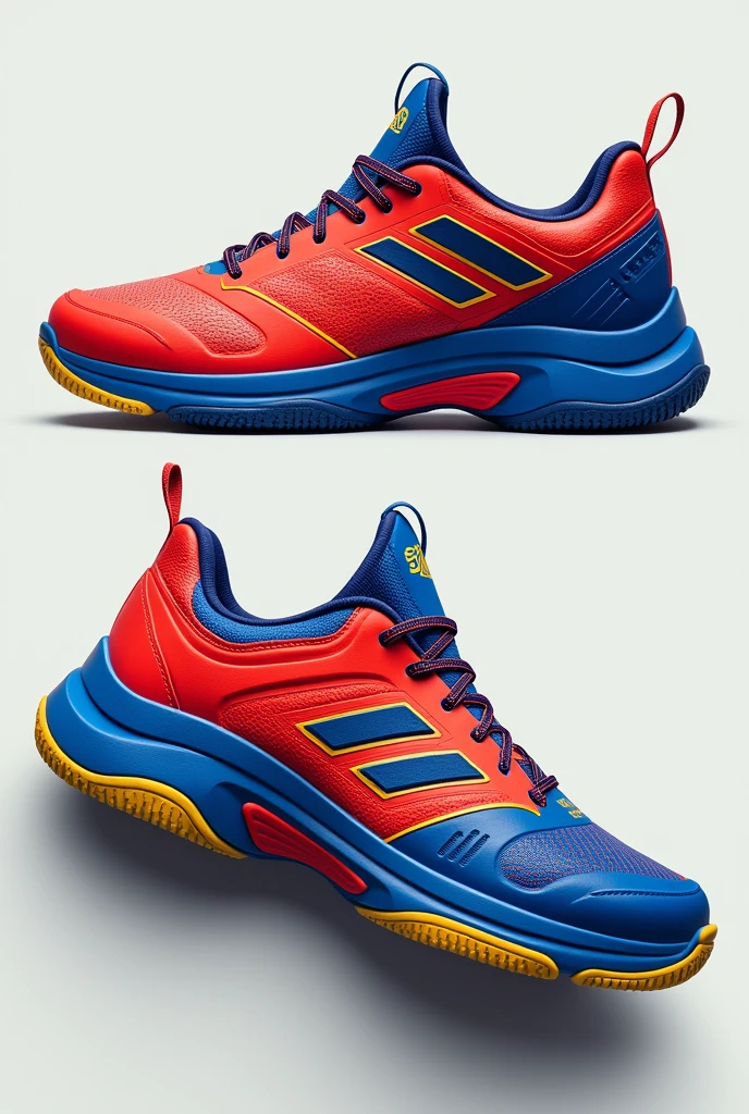 Cricket shoes design model red blue yellow