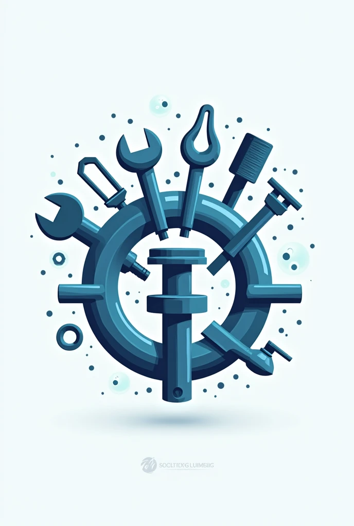 CREATE A LOGO WITH PIPES AND TOOLS FOR PLUMBER WITH THE NAME HIDRAL SOLUTIONS