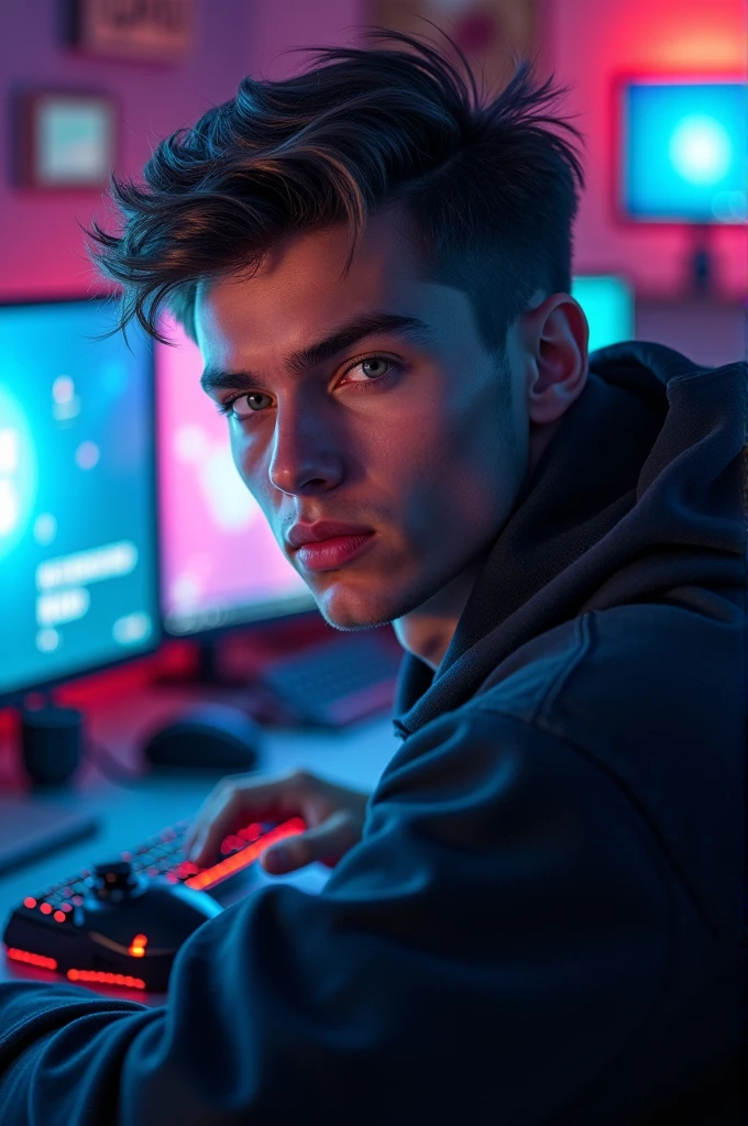 Unique male gamer image for YouTube profile