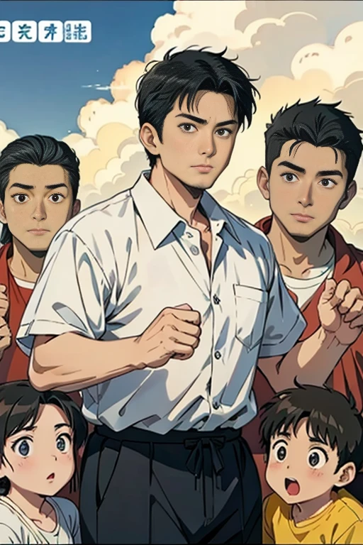 Chow Yun-Fat in his 30s,Anime Style,As similar as possible