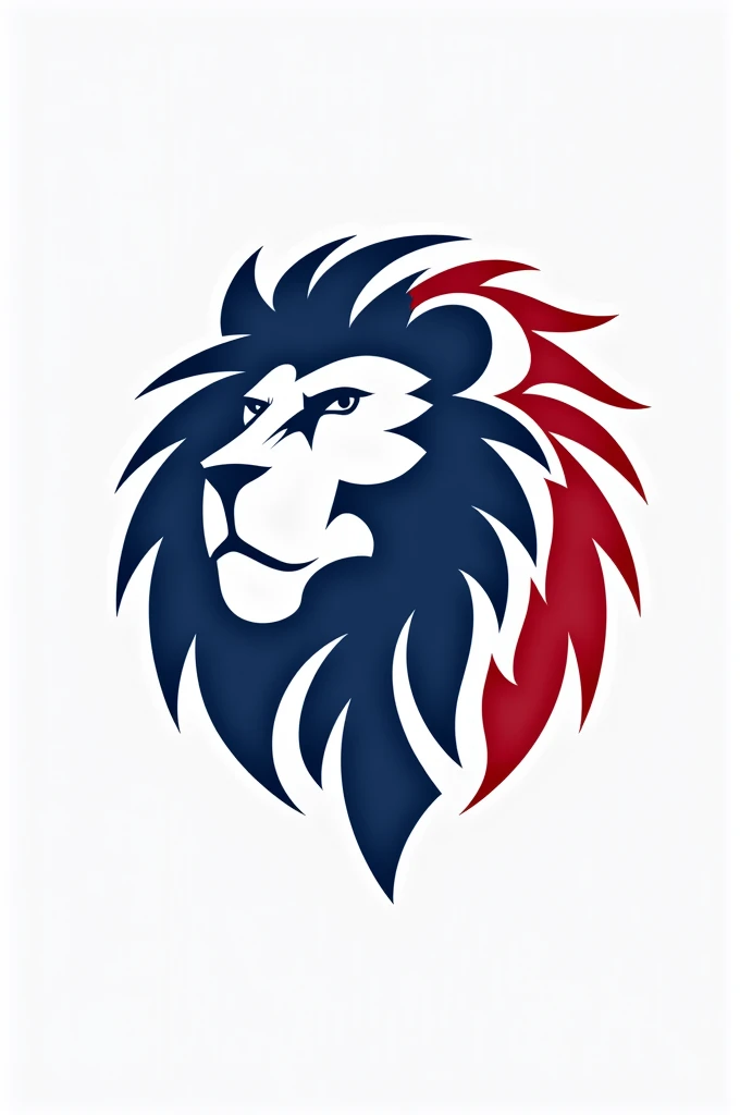 creation d'un logo avec l'image d'un lion de couleur bleu et rouge avec l'image d'un lion sur le nom de excellence production 