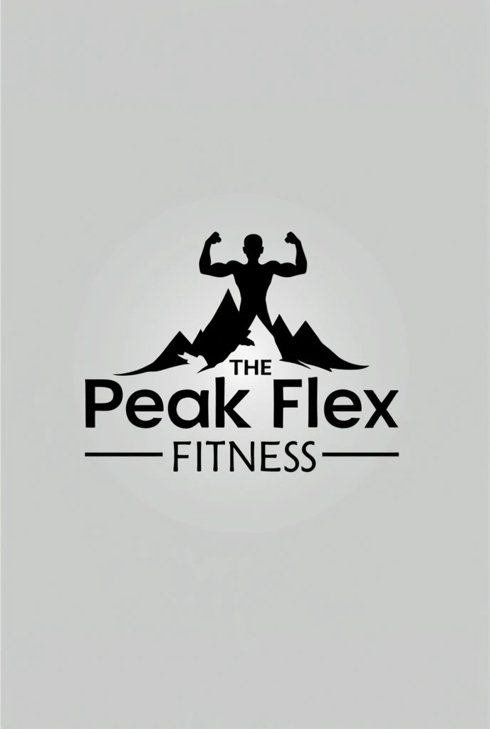give a fitness channel logo named "The Peak Flex Fitness" grey backround and copyright free