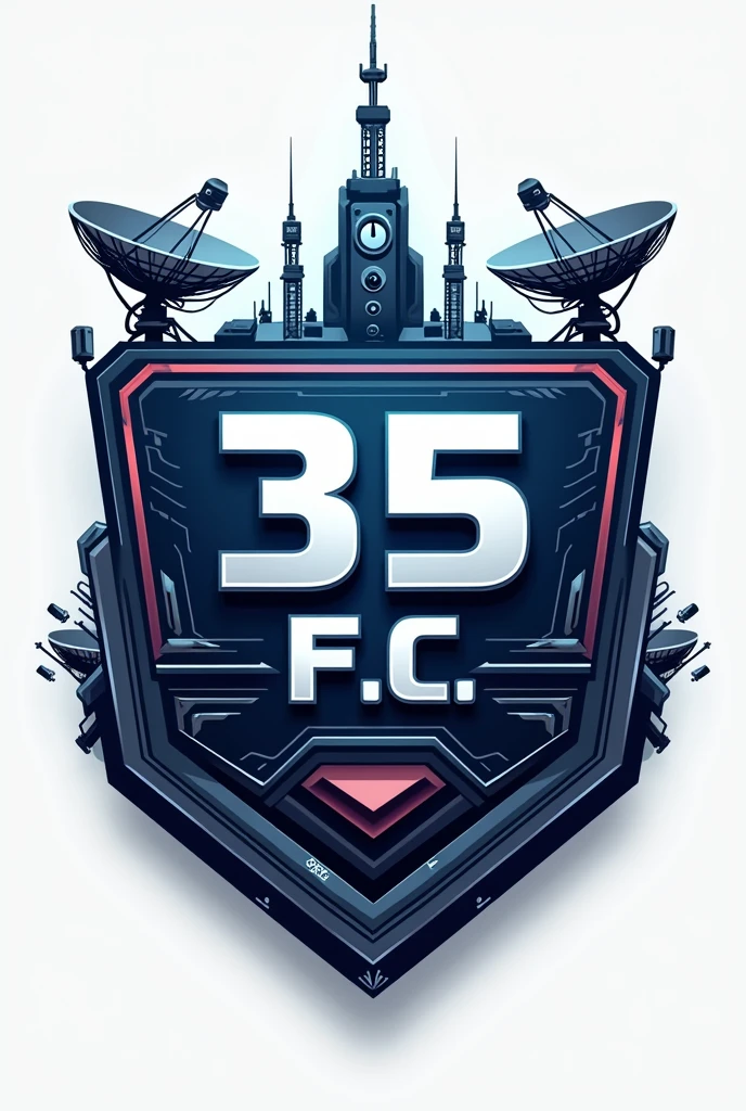 crea un insignia de futbol soccer que se
llame 35 F.c. containing images of military communications equipment