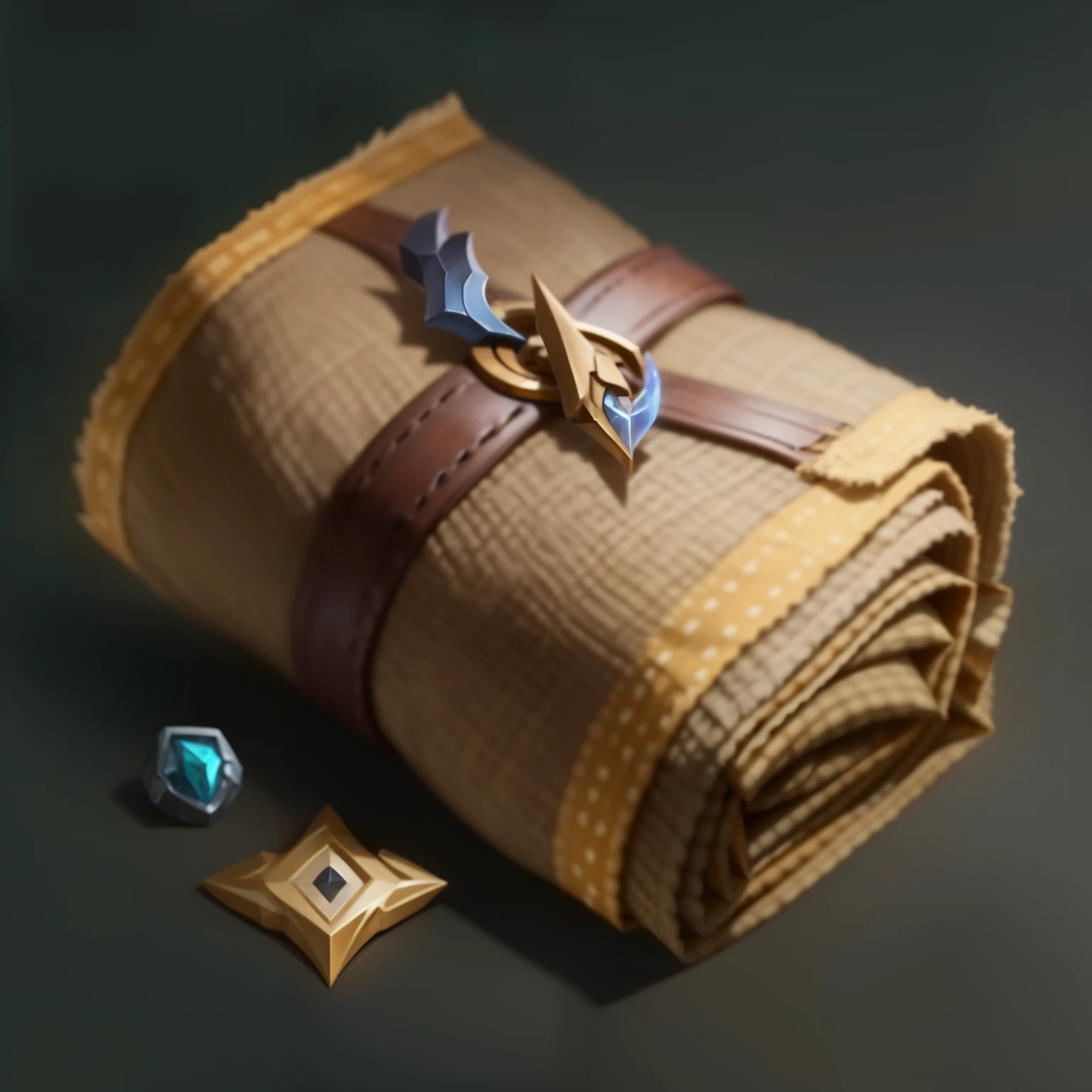 (A bundle of burlap:1),Realistic icons,Magic wind,Stylized Materials,Rich details,League of Legends Inventory Items,HD,4K,Game Icon,Diablo concept design,
